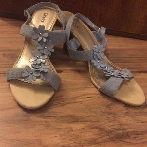 Blue suede sandals